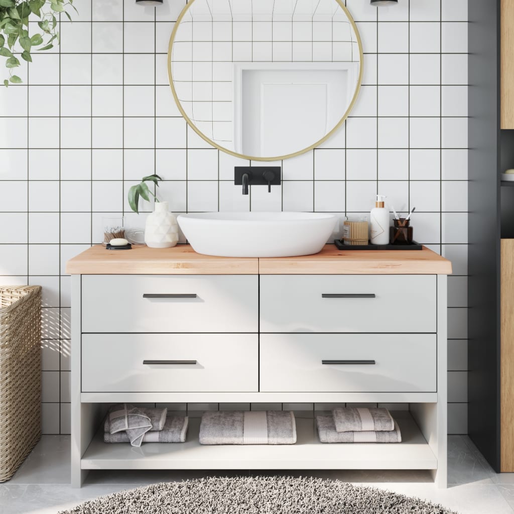 Bathroom Countertop 140x60x6 cm Untreated Solid Wood - Millennium Furniture