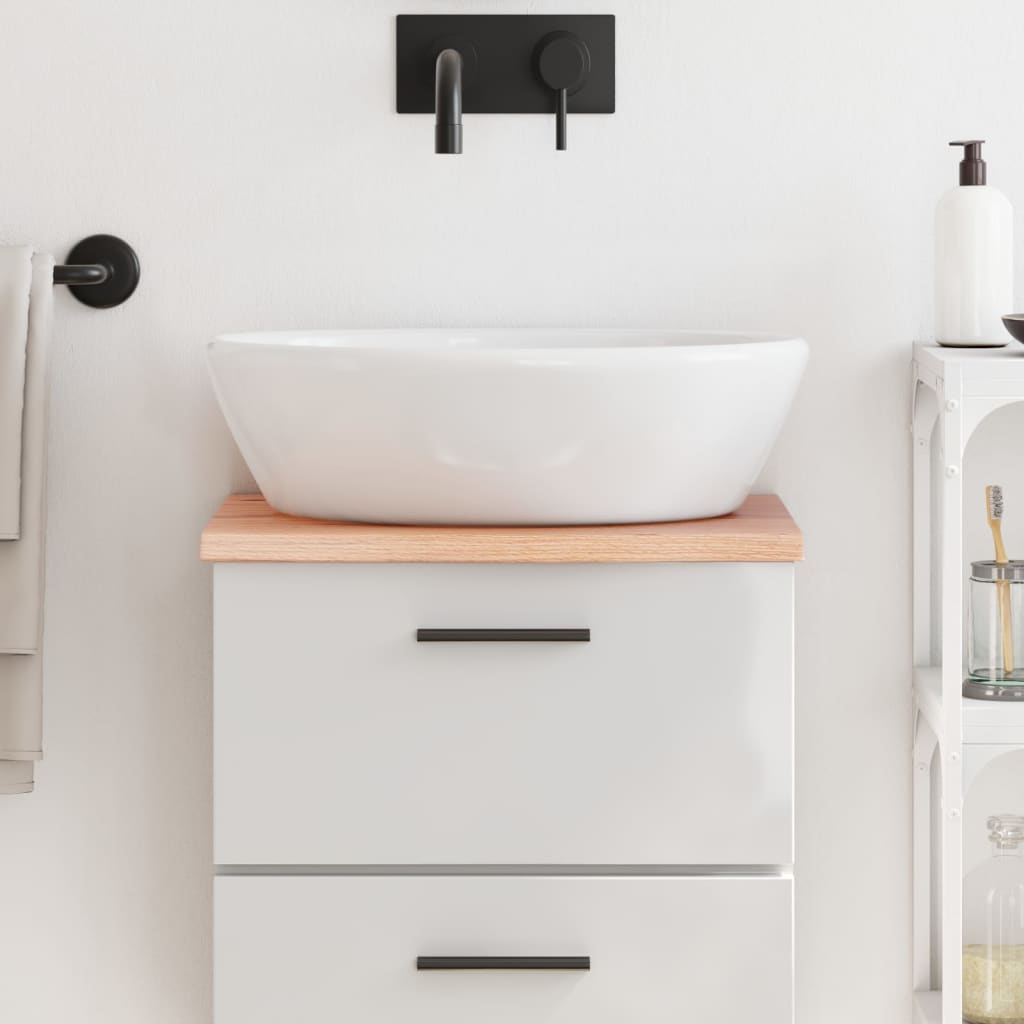 Bathroom Countertop Light Brown 40x30x2cm Treated Solid Wood - R and M Furniture