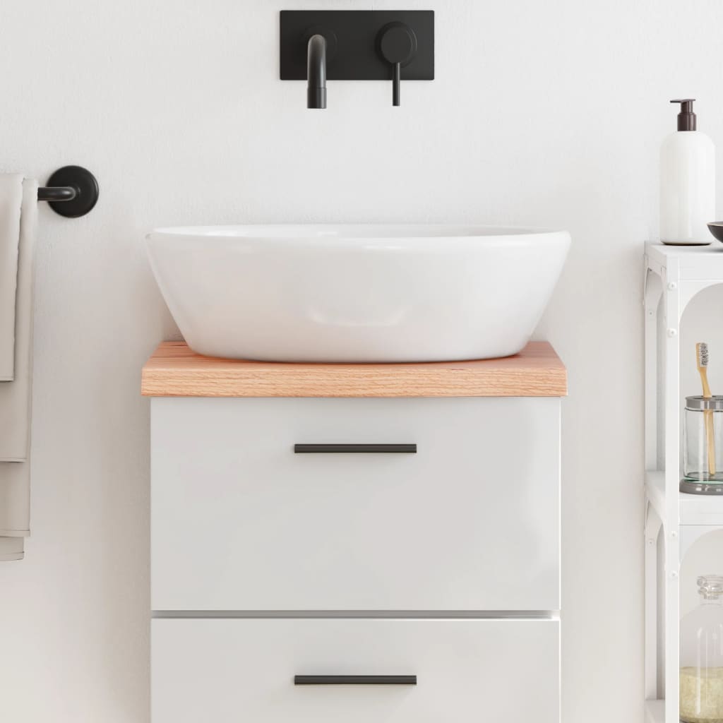 Bathroom Countertop Light Brown 40x30x4cm Treated Solid Wood - Brittle & Co