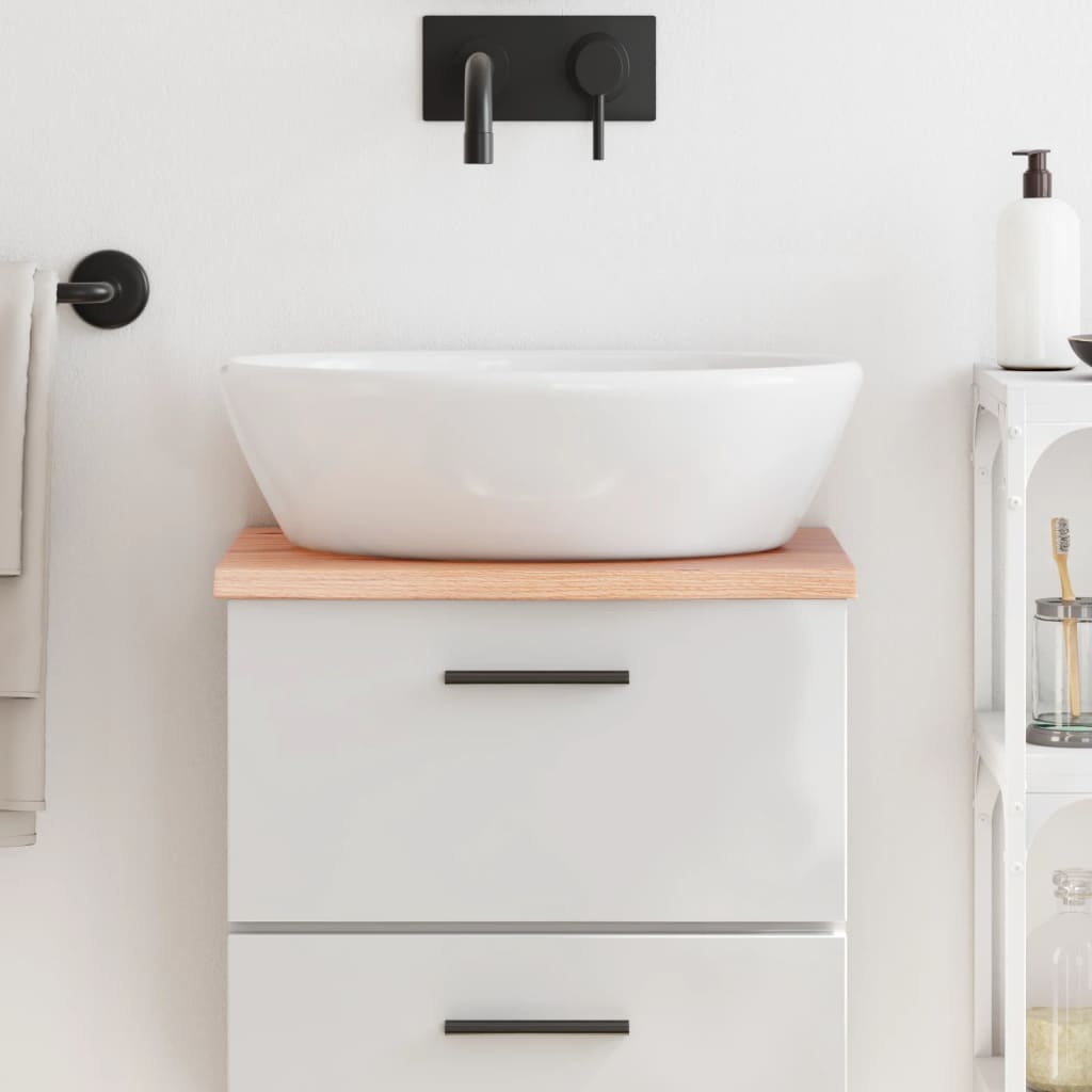 Bathroom Countertop Light Brown 40x40x2cm Treated Solid Wood - Brittle & Co