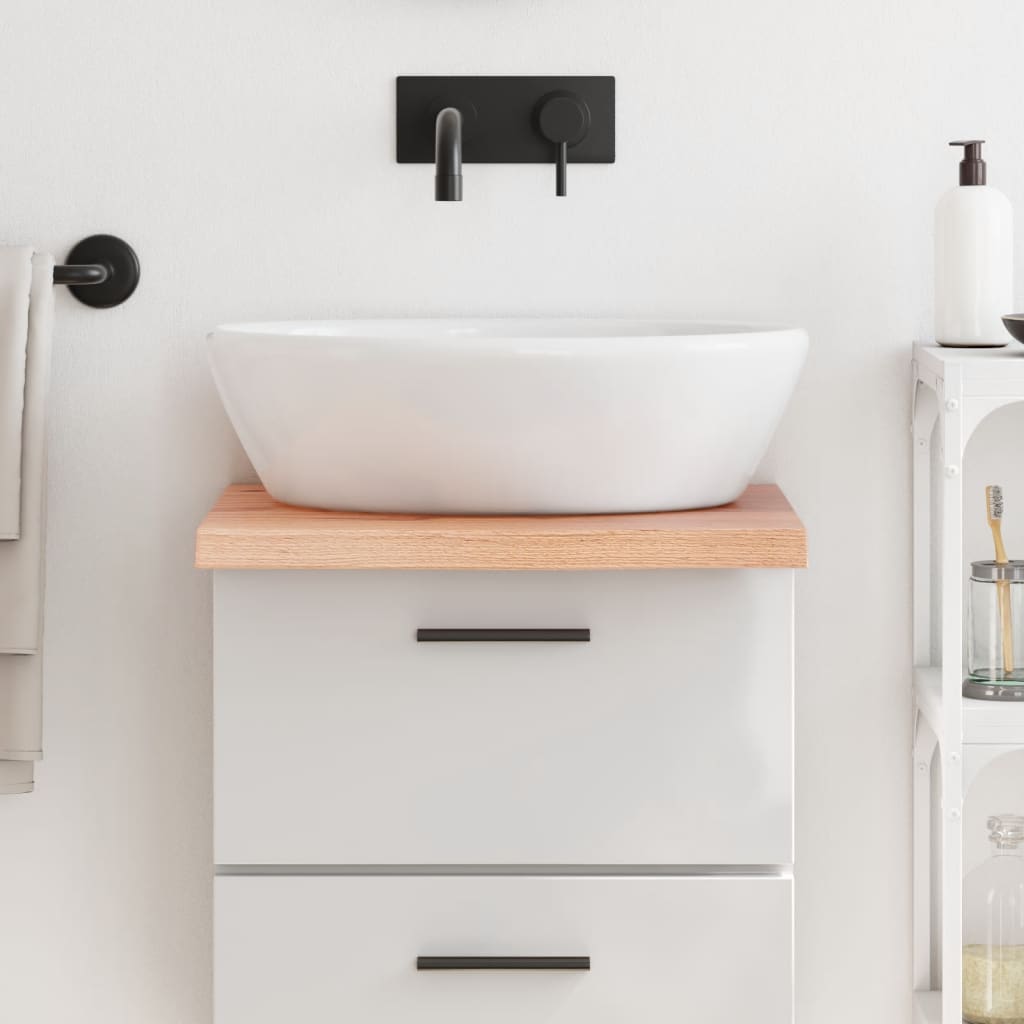 Bathroom Countertop Light Brown 40x50x2-4cm Treated Solid Wood - R and M Furniture
