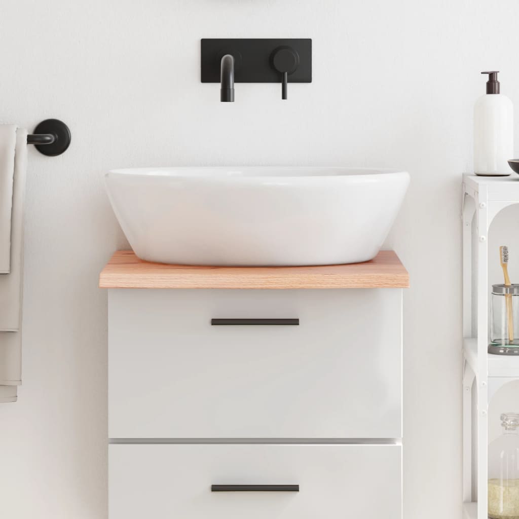 Bathroom Countertop Light Brown 40x60x2cm Treated Solid Wood - Unbeatable Bargains