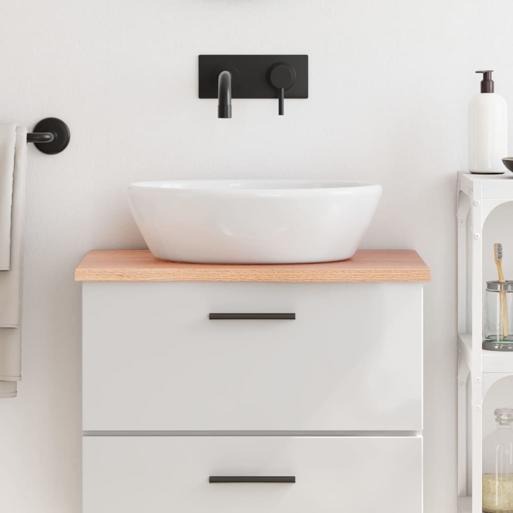 Bathroom Countertop Light Brown 60x30x2cm Treated Solid Wood - Brittle & Co