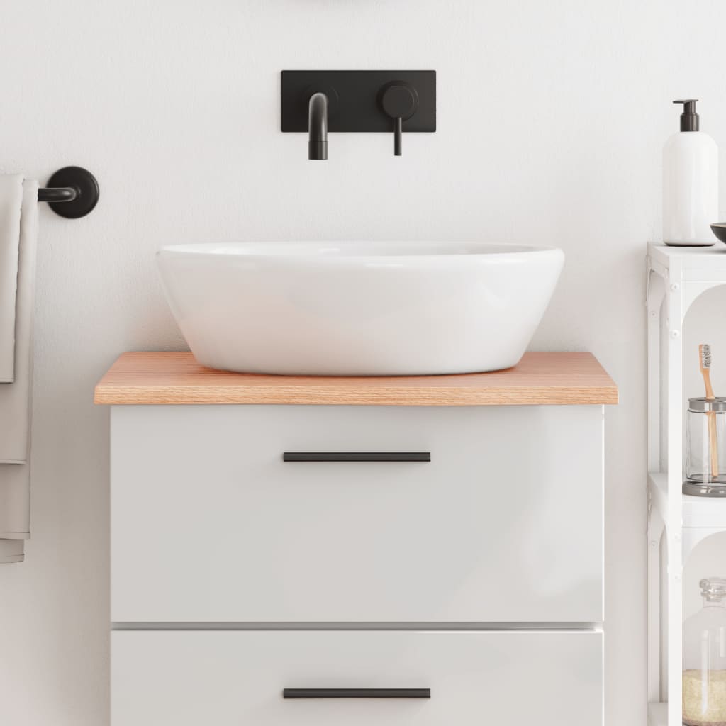 Bathroom Countertop Light Brown 60x50x2cm Treated Solid Wood - R and M Furniture