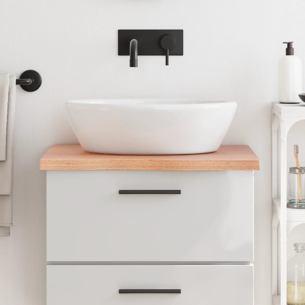 Bathroom Countertop Light Brown 60x50x4cm Treated Solid Wood - Brittle & Co