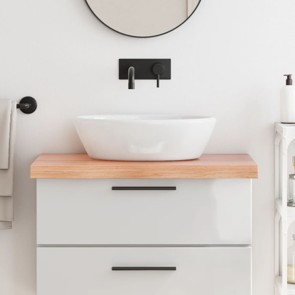 Bathroom Countertop Light Brown 80x60x6cm Treated Solid Wood - All Things Good