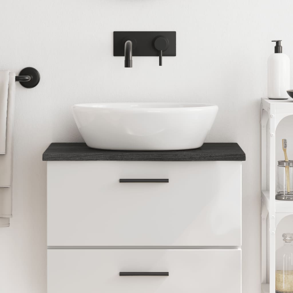 Bathroom Countertop Dark Brown 60x30x2cm Treated Solid Wood - Tyrell & Tyrell