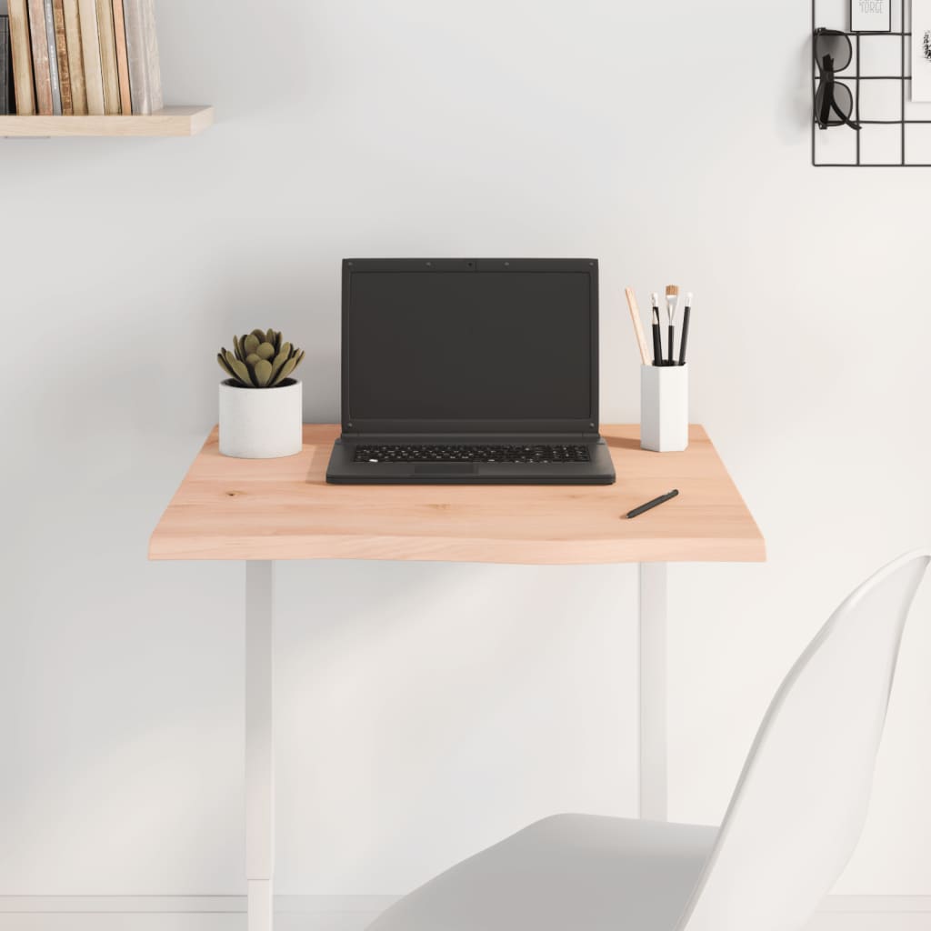 Table Top 60x60x2 cm Untreated Solid Wood Oak - Decor Base