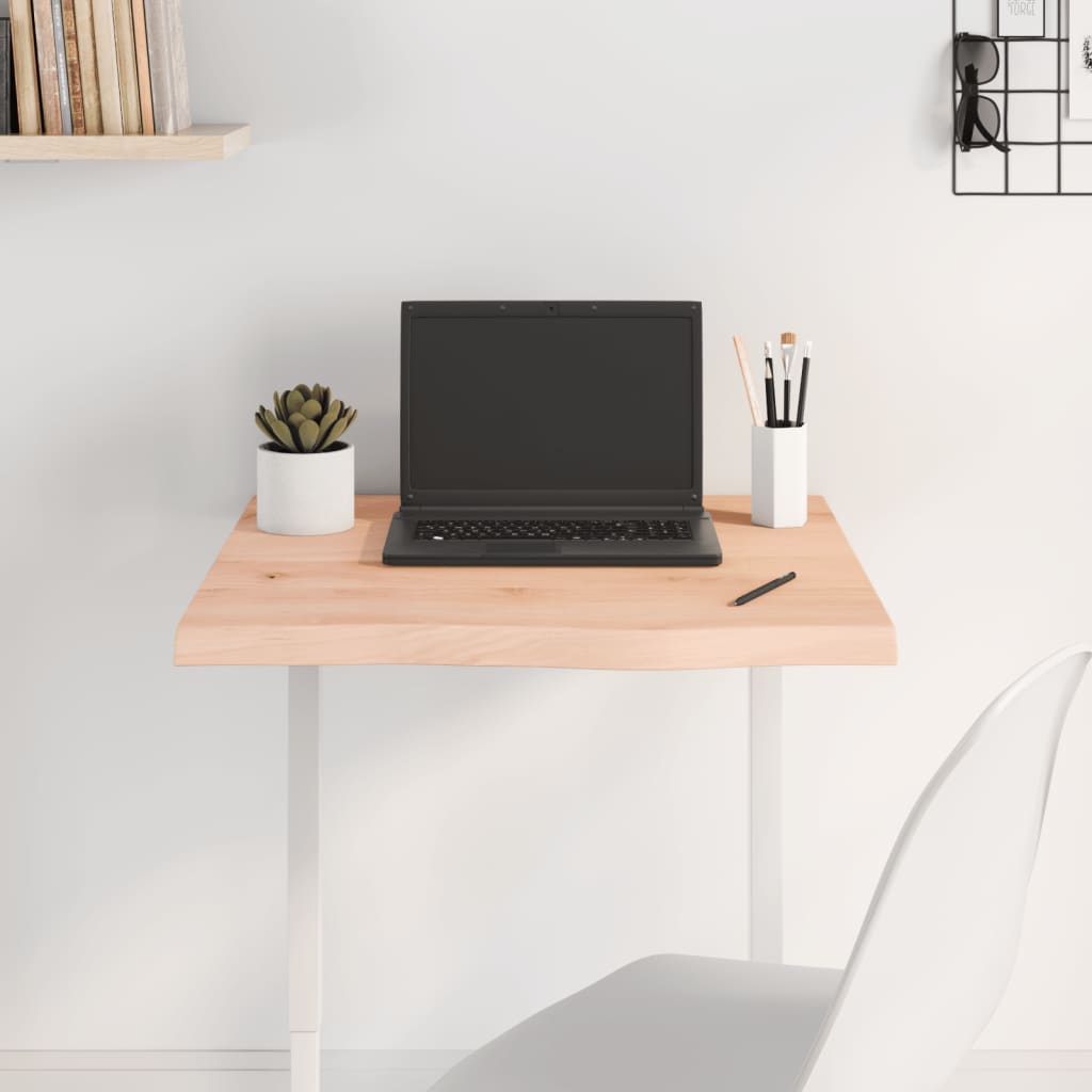 Table Top 60x60x4 cm Untreated Solid Wood Oak - All Things Good