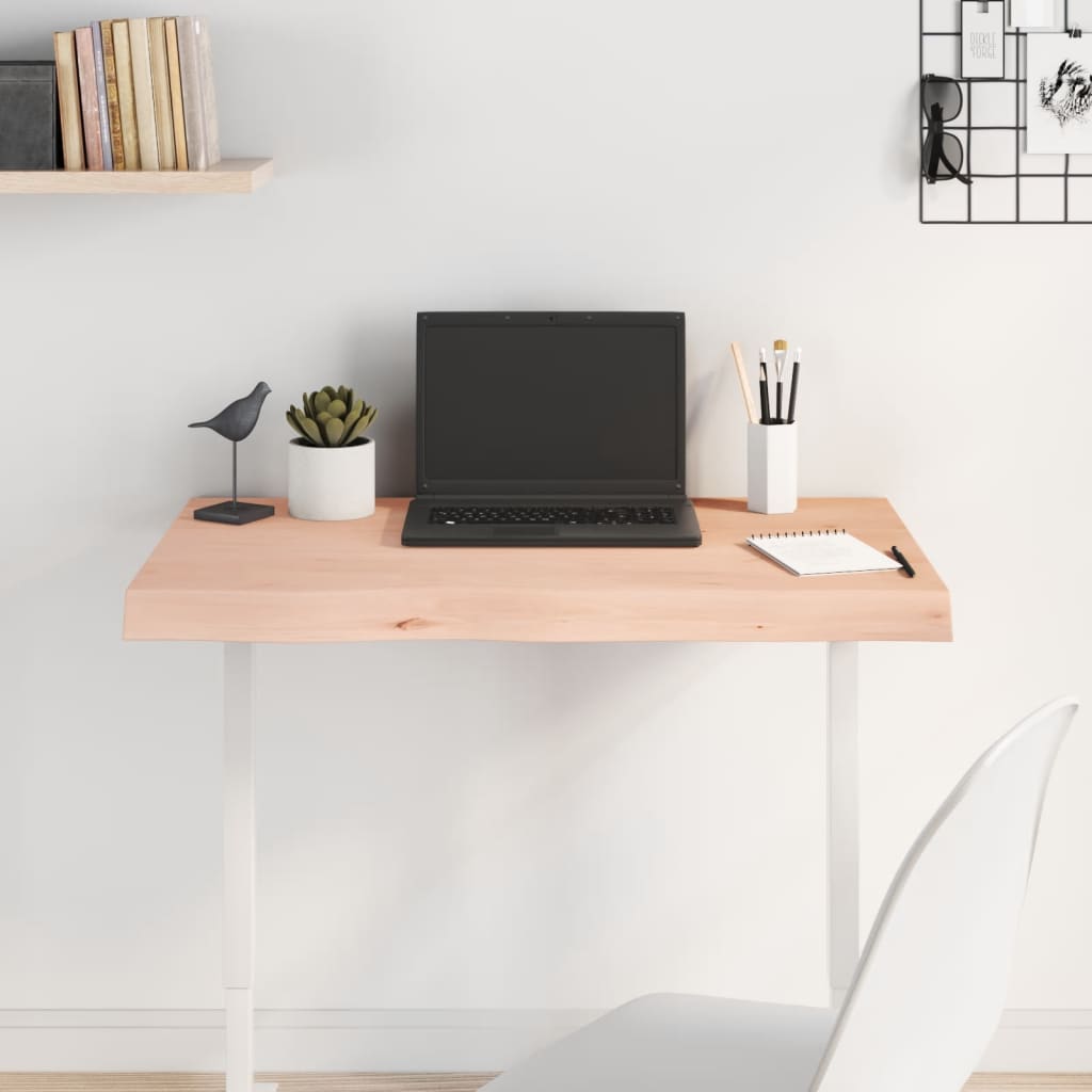 Table Top 80x50x6 cm Untreated Solid Wood Oak - All Things Good