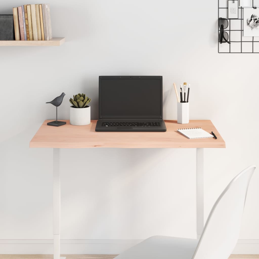 Table Top 80x60x2 cm Untreated Solid Wood Oak - Sid & Sam