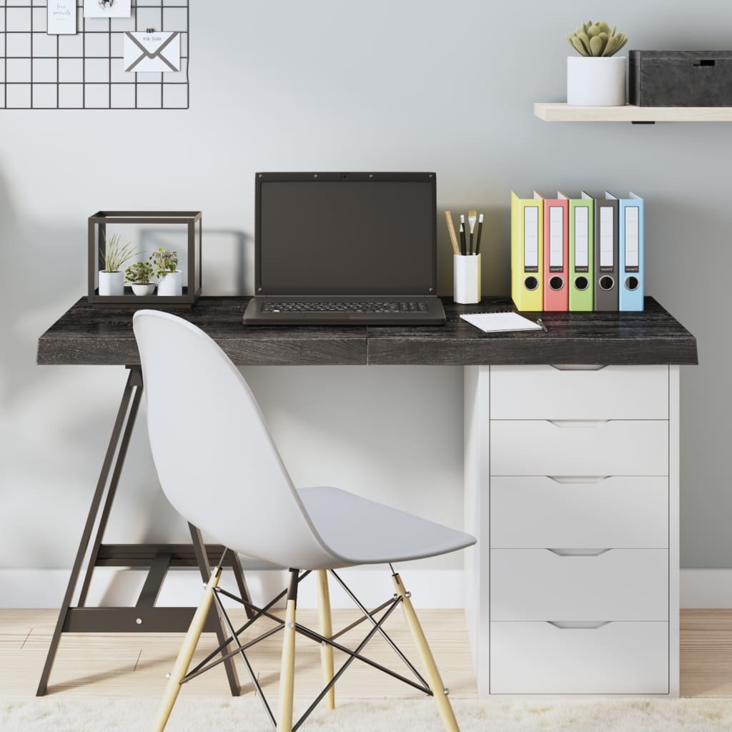 Table Top Dark Grey 120x40x6 cm Treated Solid Wood Oak - All Things Good