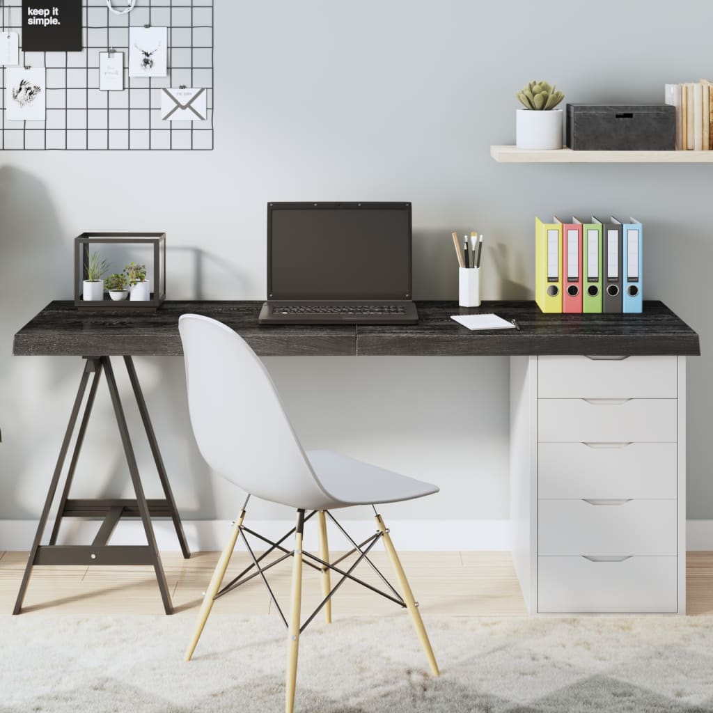 Table Top Dark Brown 160x60x(2-6) cm Treated Solid Wood Oak - Merlin Deals