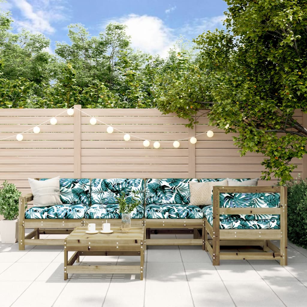6 Piece Garden Lounge Set Impregnated Wood Pine - Casper Homes