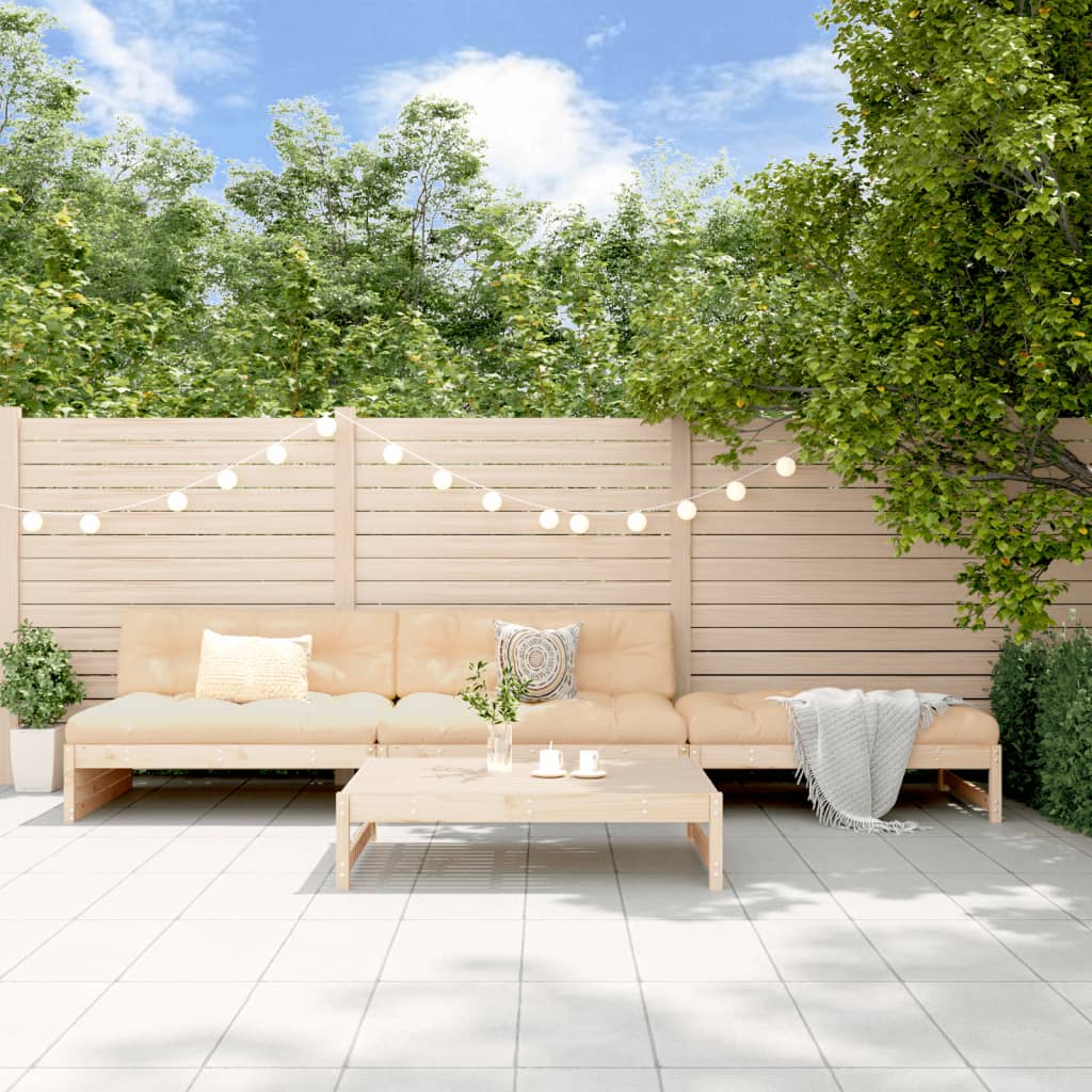 4 Piece Garden Lounge Set Solid Wood Pine - Casper Homes