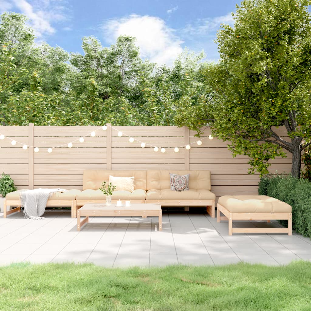 5 Piece Garden Lounge Set Solid Wood Pine - Brittle & Co