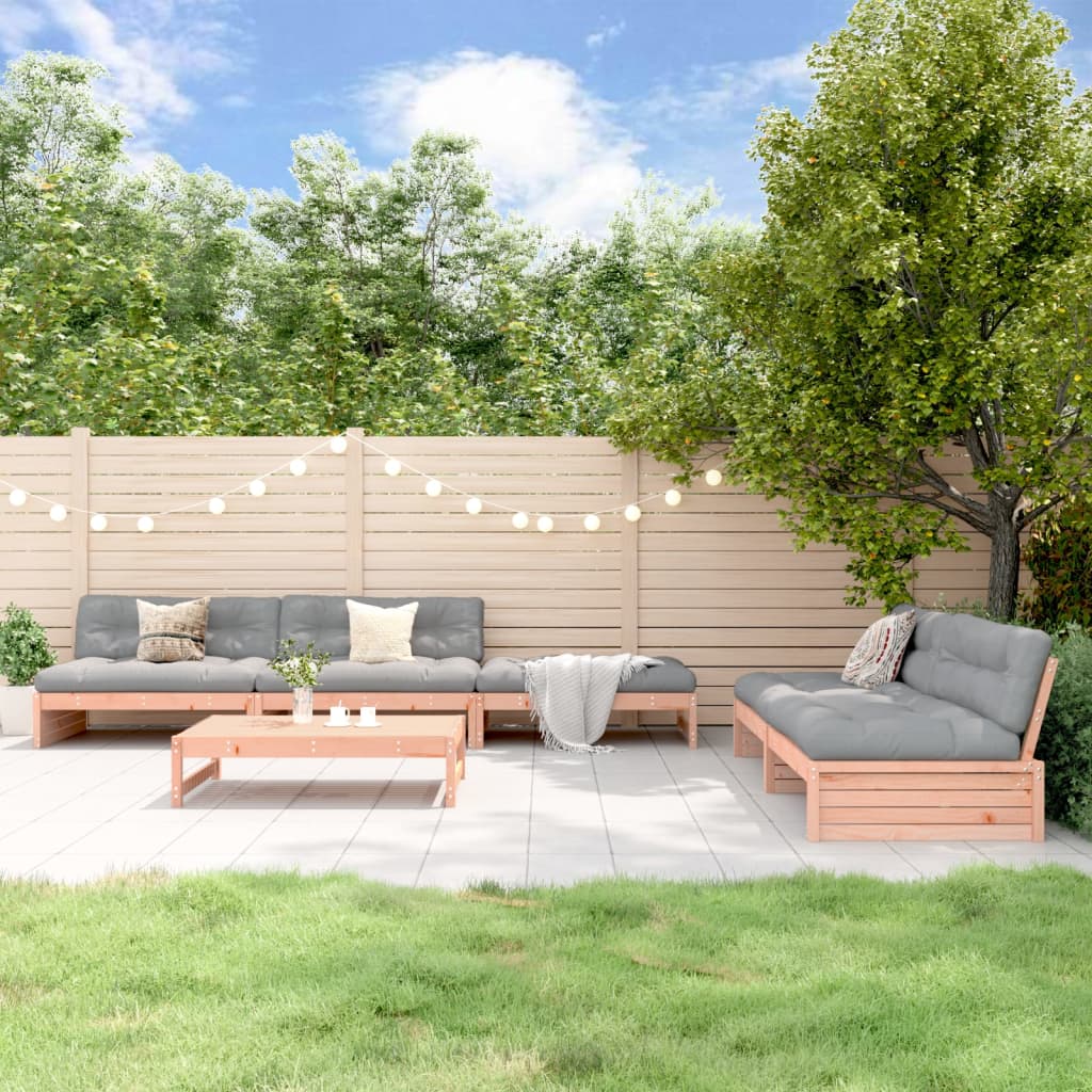 6 Piece Garden Lounge Set Solid Wood Douglas - Design Hut