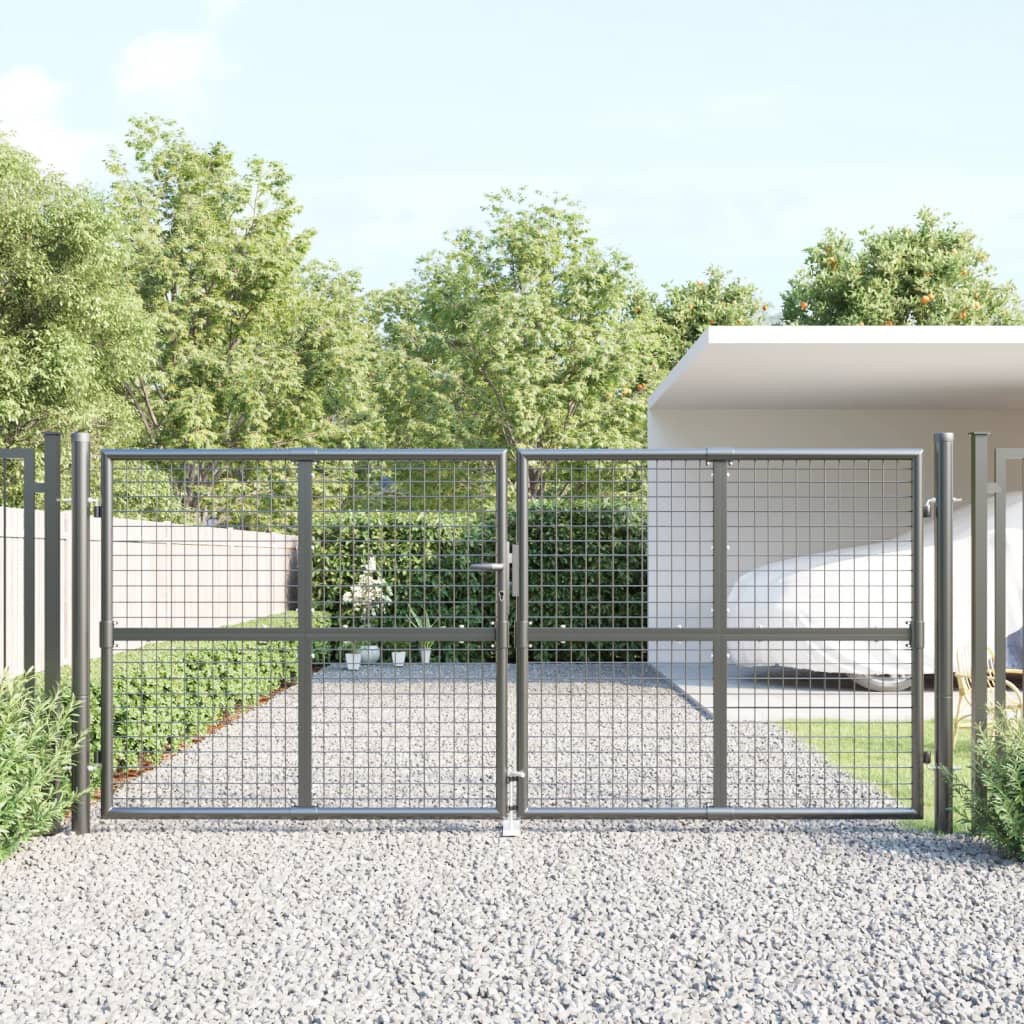 Mesh Garden Gate Anthracite 300x175 cm Galvanised Steel - The Home Maker