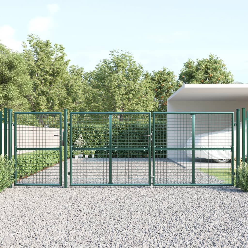 Mesh Garden Gate Green 400x175cm Galvanised Steel - Style and Chic