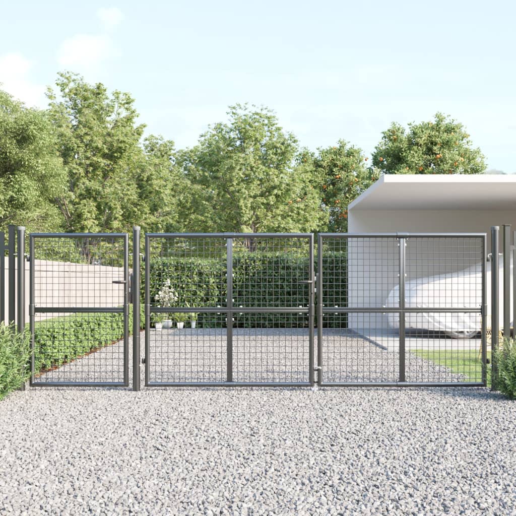 Mesh Garden Gate Anthracite 400x175 cm Galvanised Steel - Sid & Sam