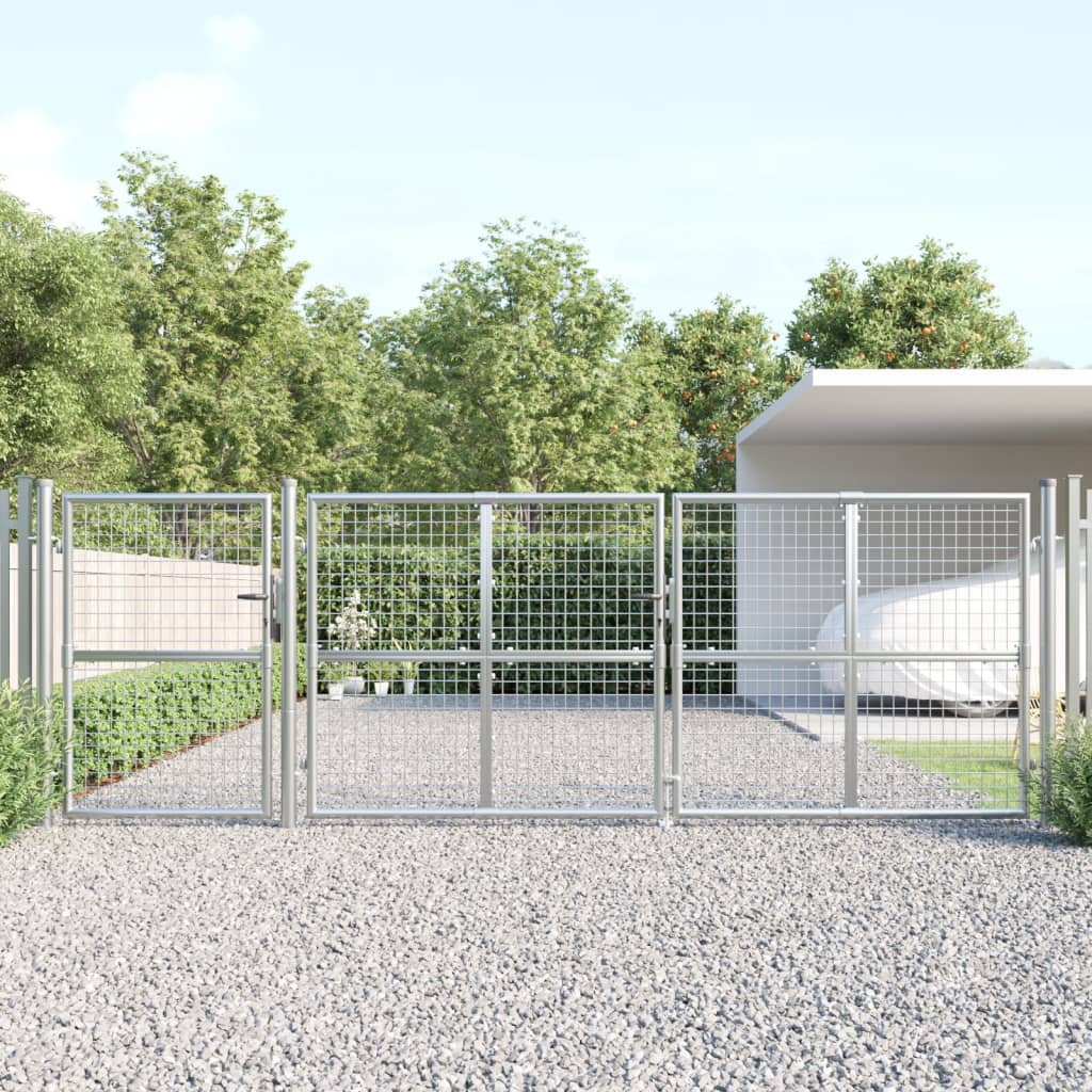 Mesh Garden Gate Silver 400x175 cm Galvanised Steel - Millennium Furniture
