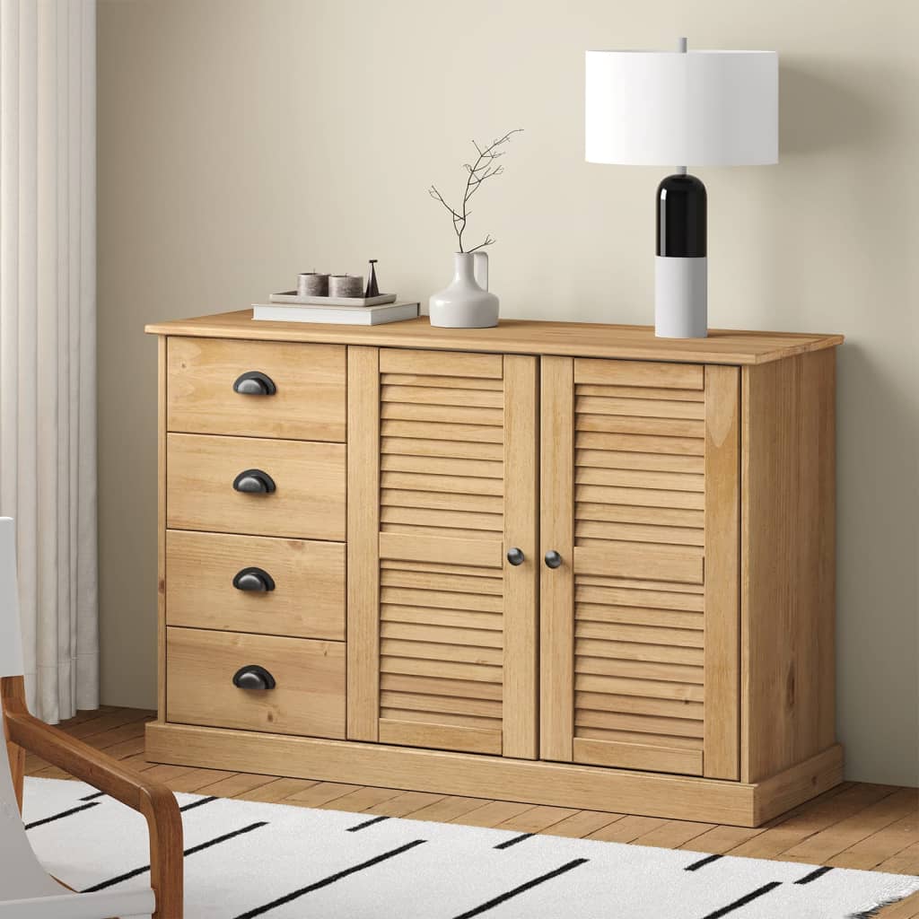 Sideboard with Drawers VIGO 113x40x75 cm Solid Wood Pine - Decor Base