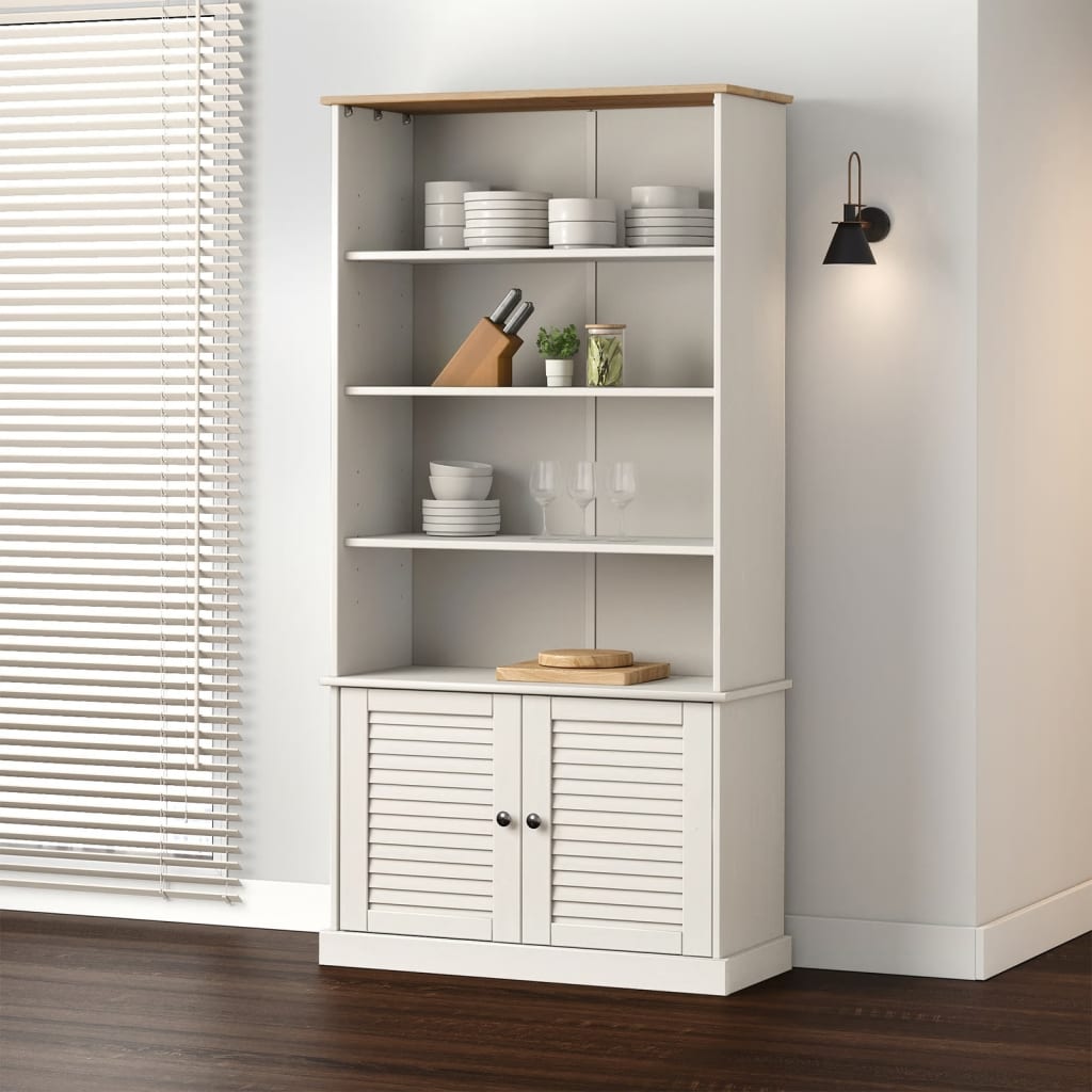 Bookcase VIGO White 85x35x170 cm Solid Wood Pine - Style and Chic