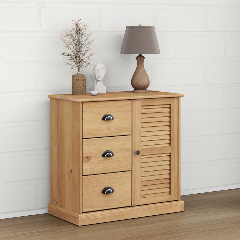 Sideboard with Drawers VIGO 78x40x75 cm Solid Wood Pine - Decor Base