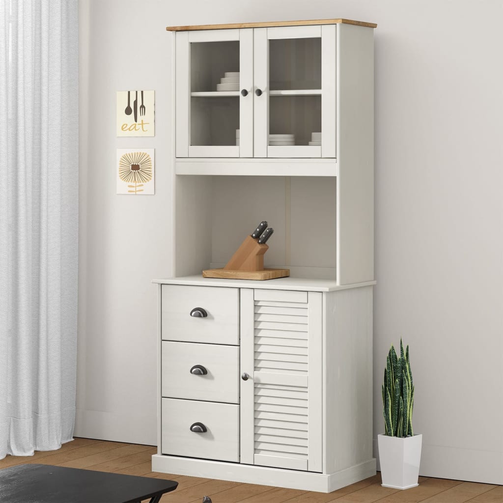Dresser Top VIGO White 78x30x100cm Solid Wood Pine - All Things Good