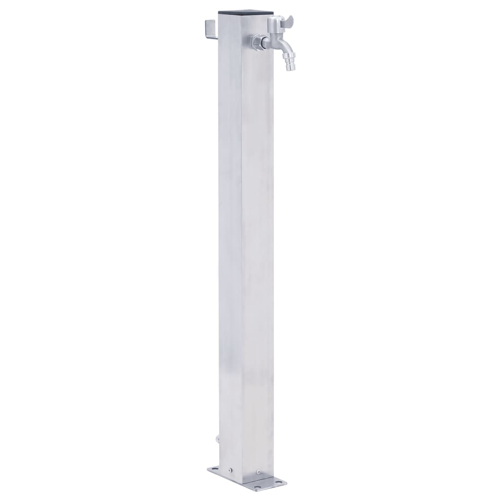 Garden Water Column 40 cm Stainless Steel Square - Style and Chic