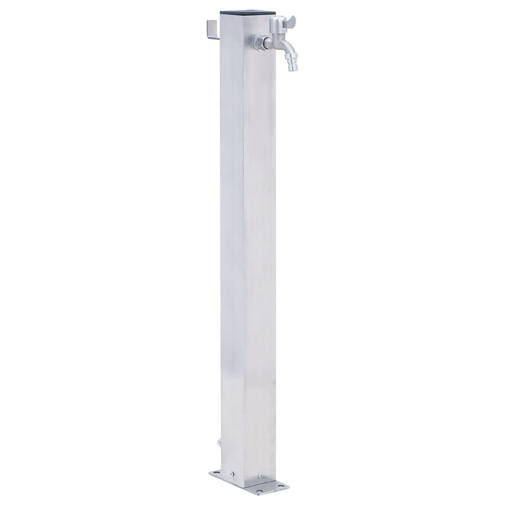 Garden Water Column 100 cm Stainless Steel Square - Merkel Designers