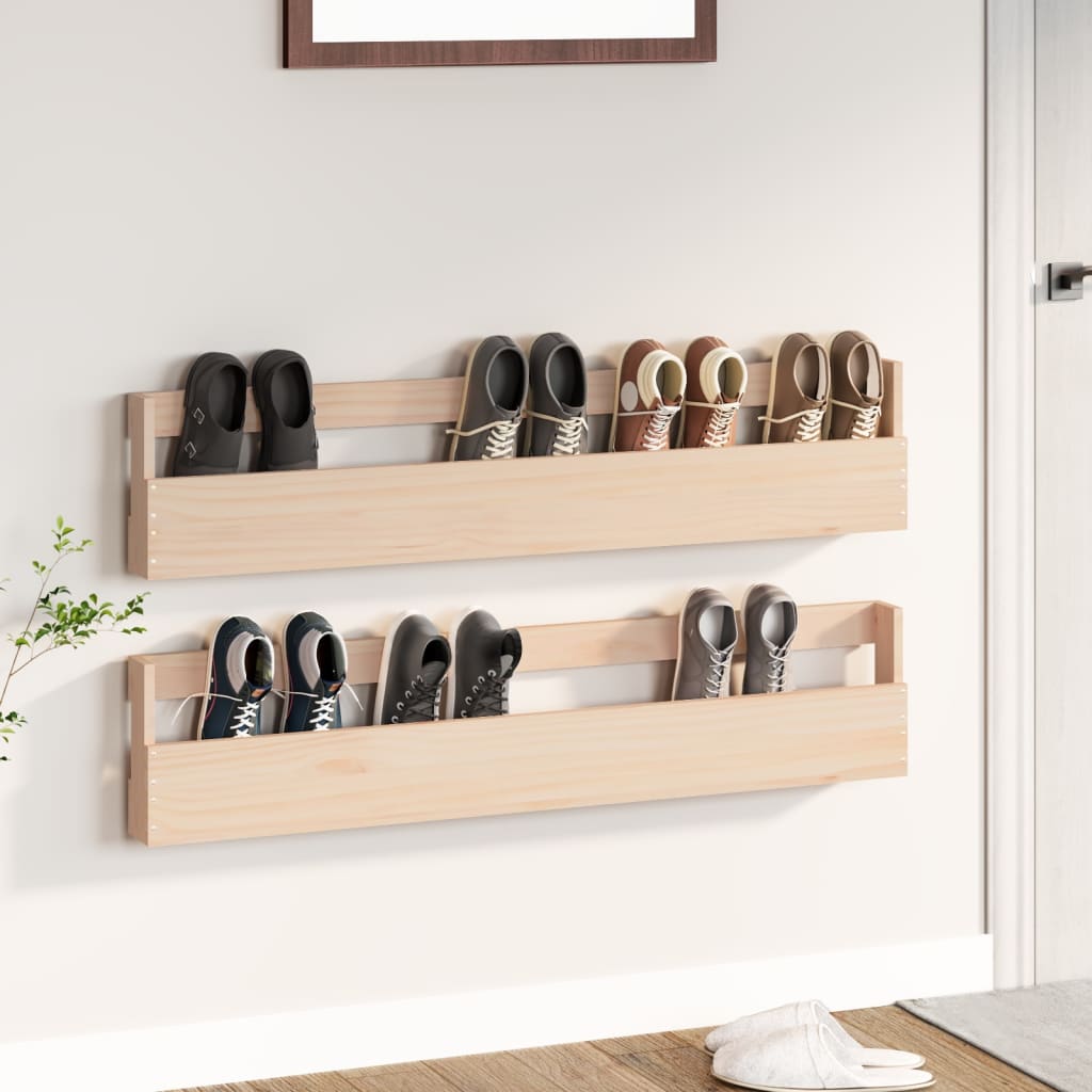 Wall-mounted Shoe Racks 2 pcs 110x9x23 cm Solid Wood Pine - Style and Chic
