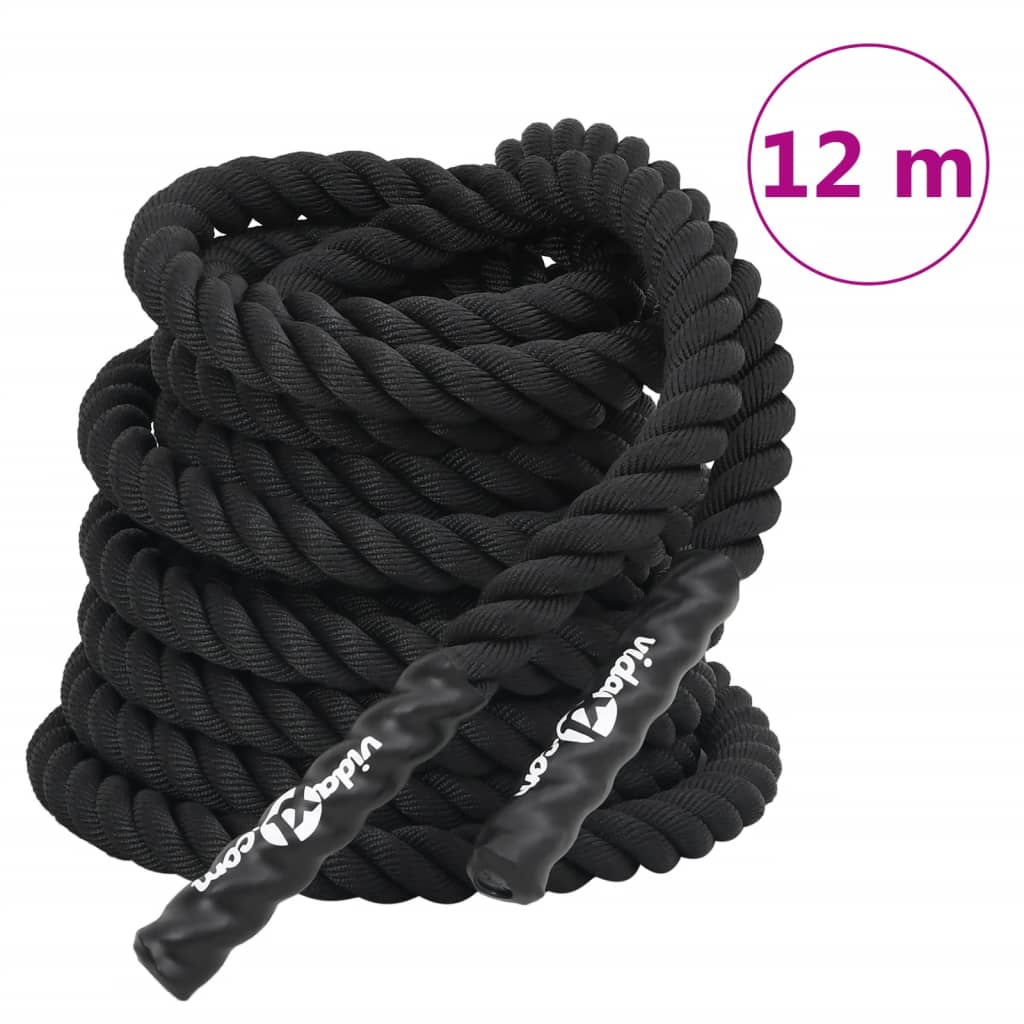 Battle Rope Black 12 m 9 kg Polyester - The Home Maker