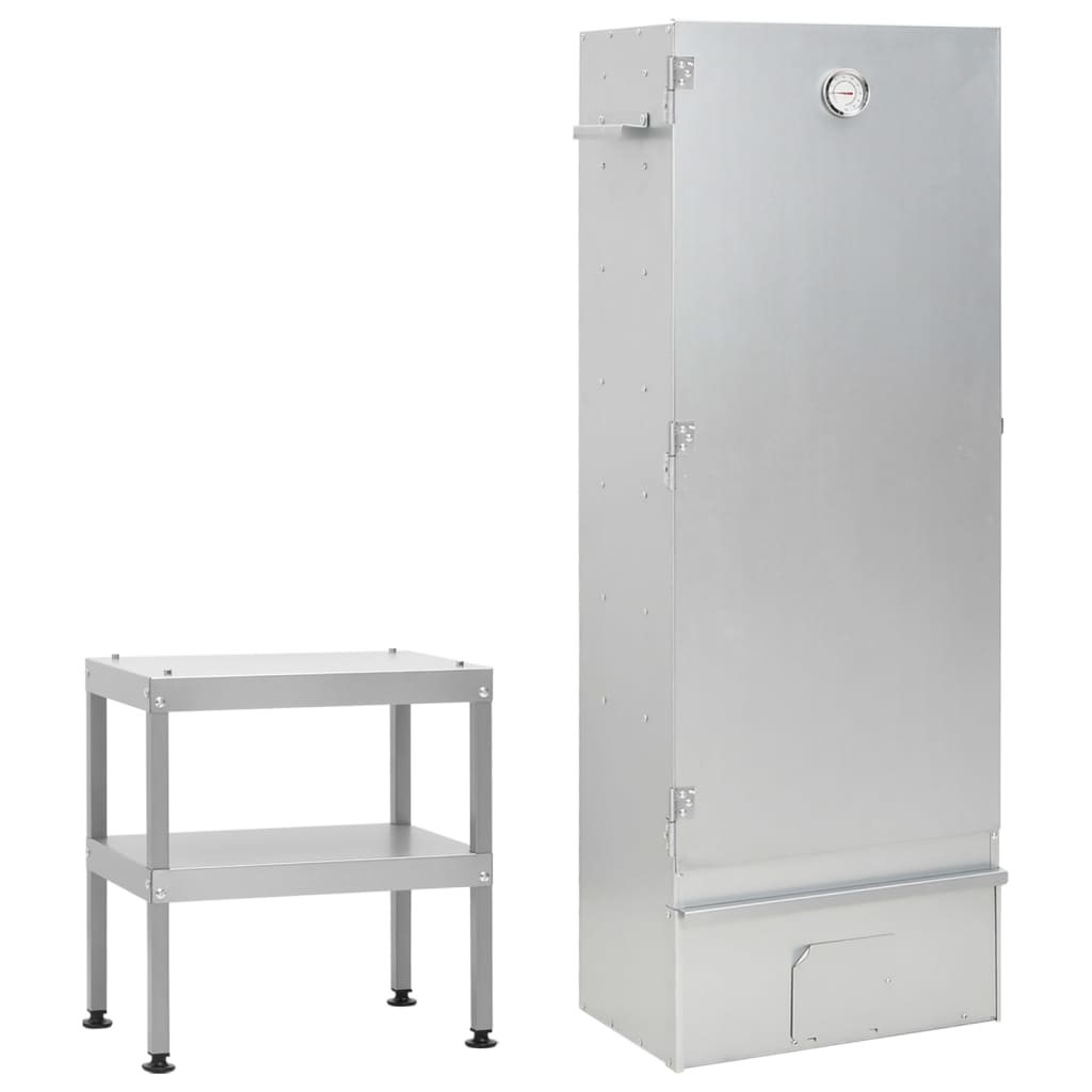 BBQ Oven Smoker with Table Galvanised Steel - Unbeatable Bargains