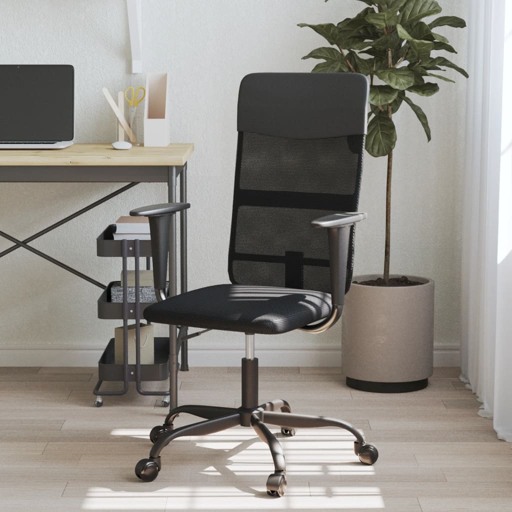 Office Chair Black Mesh Fabric and Faux Leather - Unbeatable Bargains