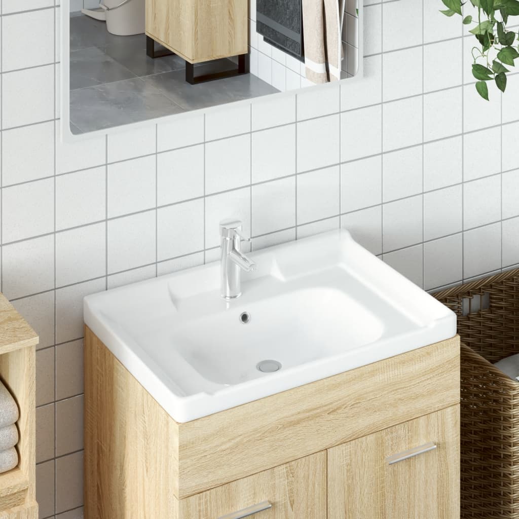 Bathroom Sink White 71x48x23 cm Rectangular Ceramic - Style and Chic