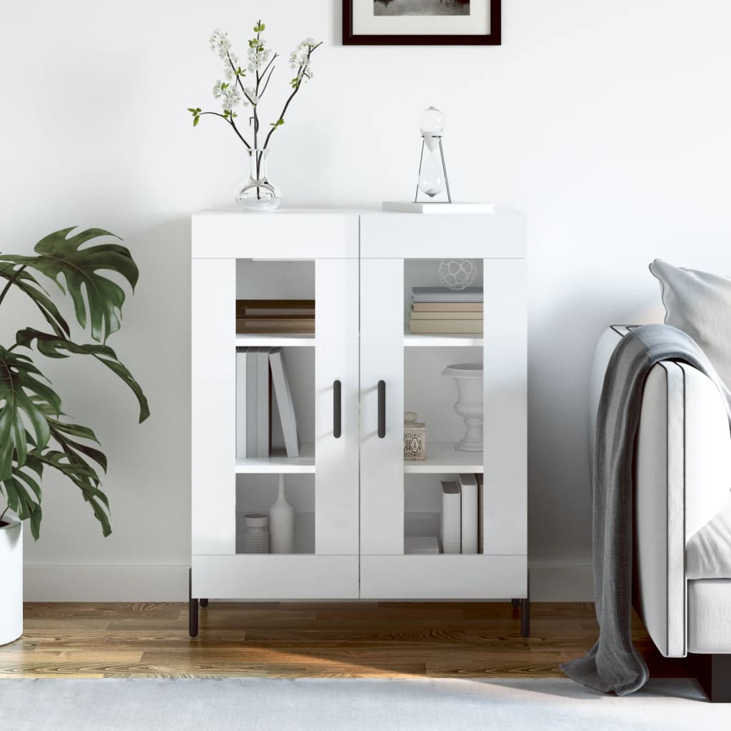 Sideboard High Gloss White 69.5x34x90 cm Engineered Wood - Tyrell & Tyrell