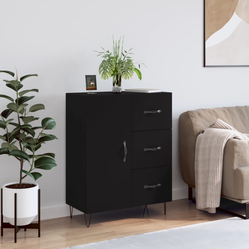 Sideboard Black 69.5x34x90 cm Engineered Wood - Millennium Furniture