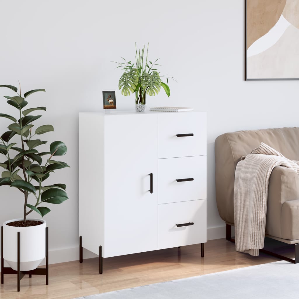 Sideboard High Gloss White 69.5x34x90 cm Engineered Wood - Merkel Designers