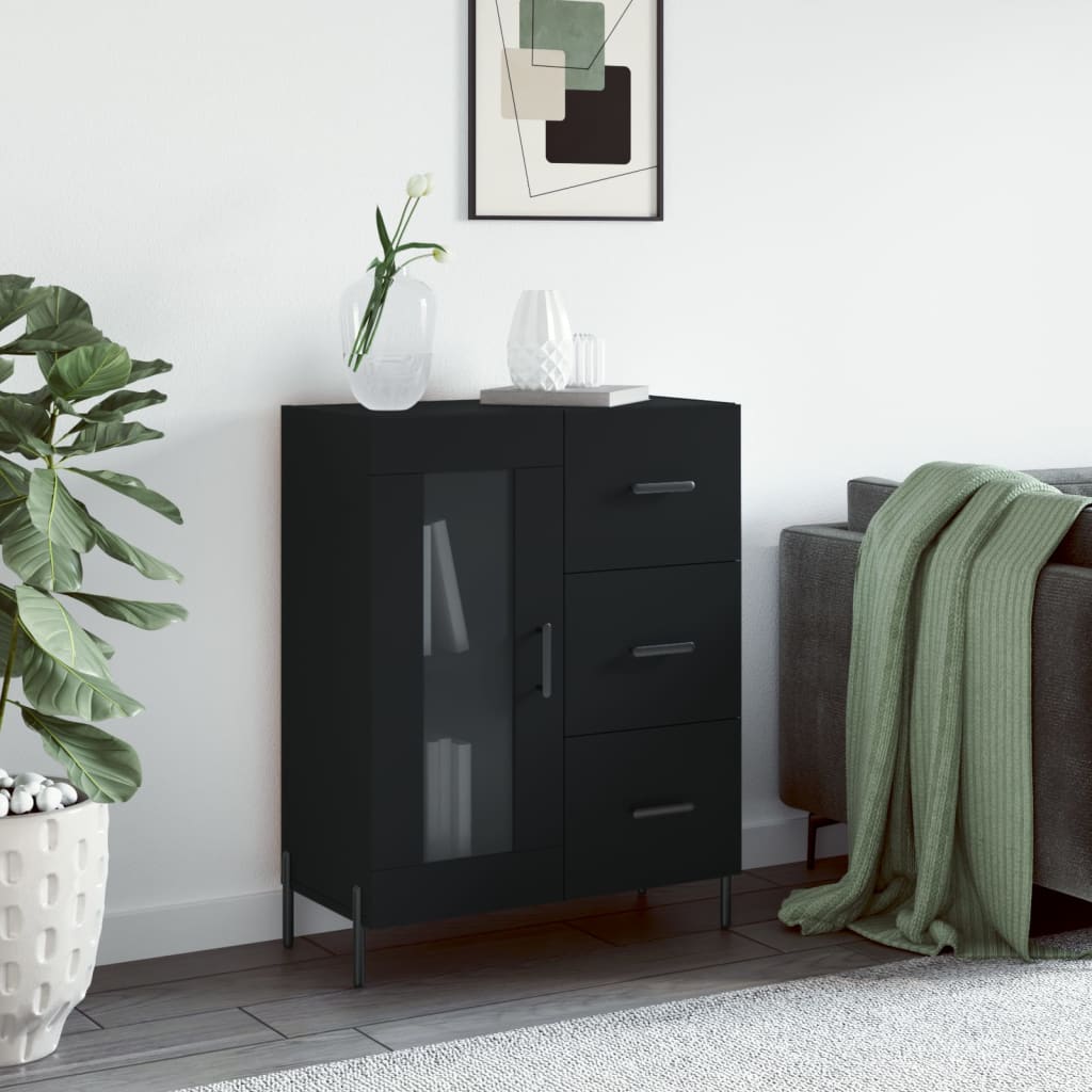 Sideboard Black 69.5x34x90 cm Engineered Wood - Sid & Sam