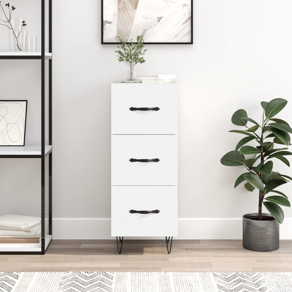 Sideboard White 34.5x34x90 cm Engineered Wood - Sid & Sam