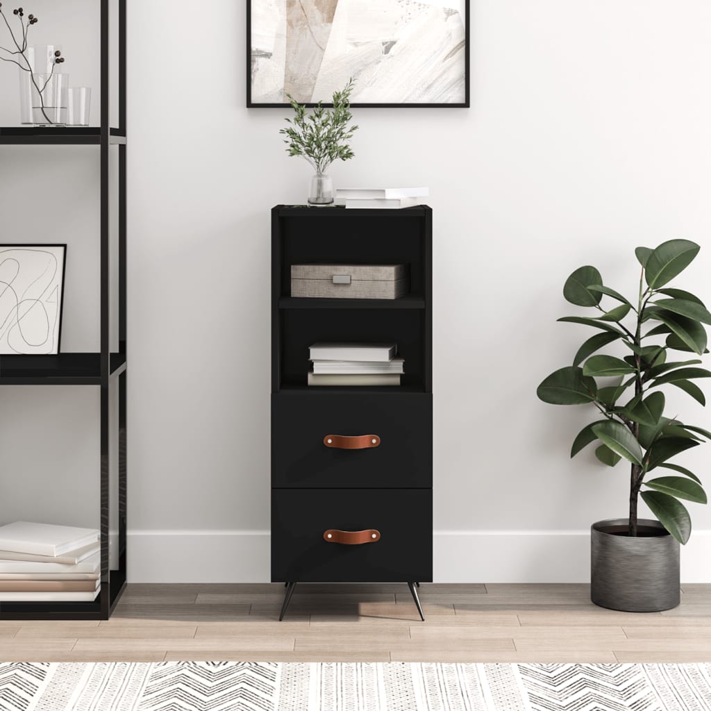 Sideboard Black 34.5x34x90 cm Engineered Wood - Unbeatable Bargains