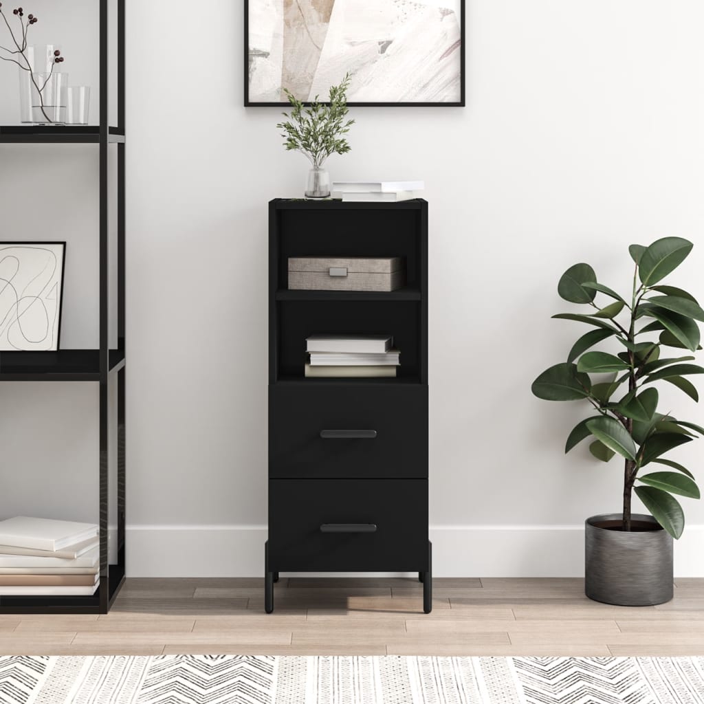 Sideboard Black 34.5x34x90 cm Engineered Wood - Sid & Sam