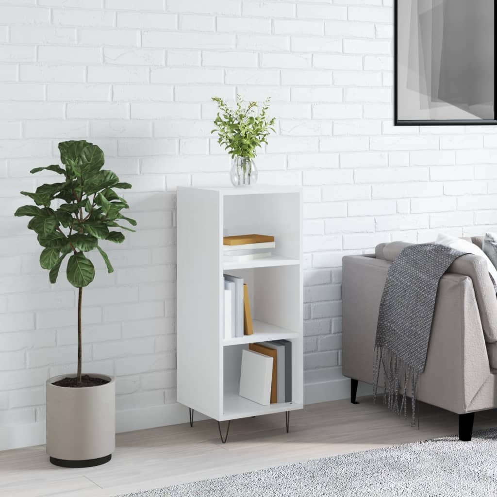 Sideboard High Gloss White 34.5x32.5x90 cm Engineered Wood - Merlin Deals