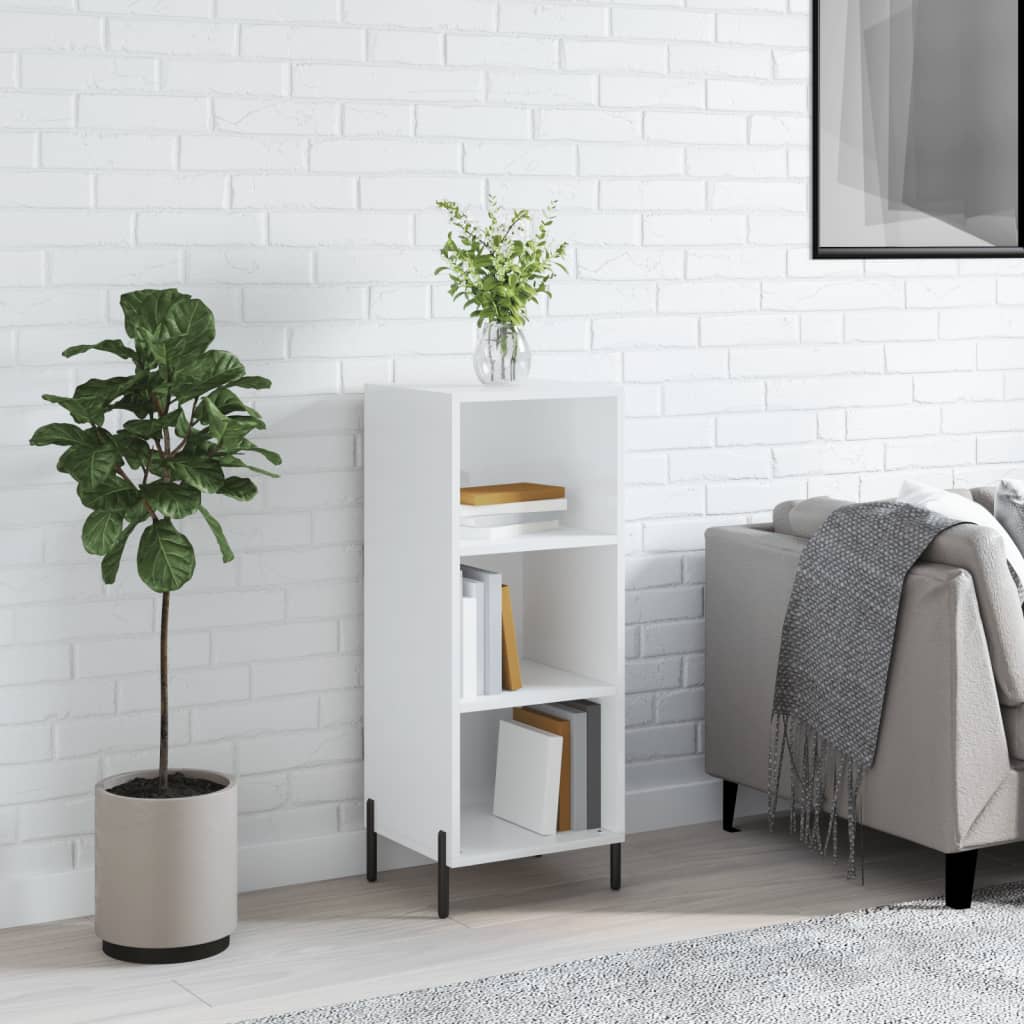 Sideboard High Gloss White 34.5x32.5x90 cm Engineered Wood - Millennium Furniture