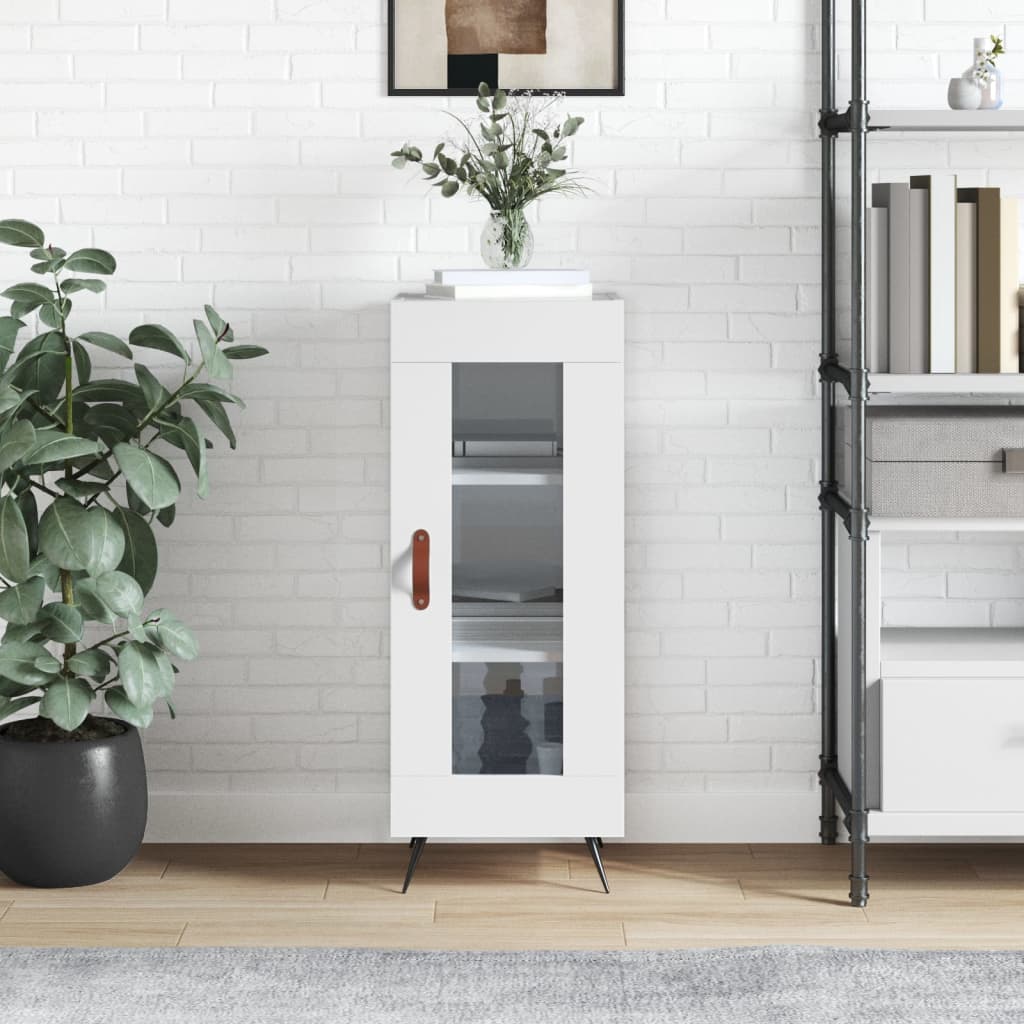 Sideboard High Gloss White 34.5x34x90 cm Engineered Wood - Unbeatable Bargains