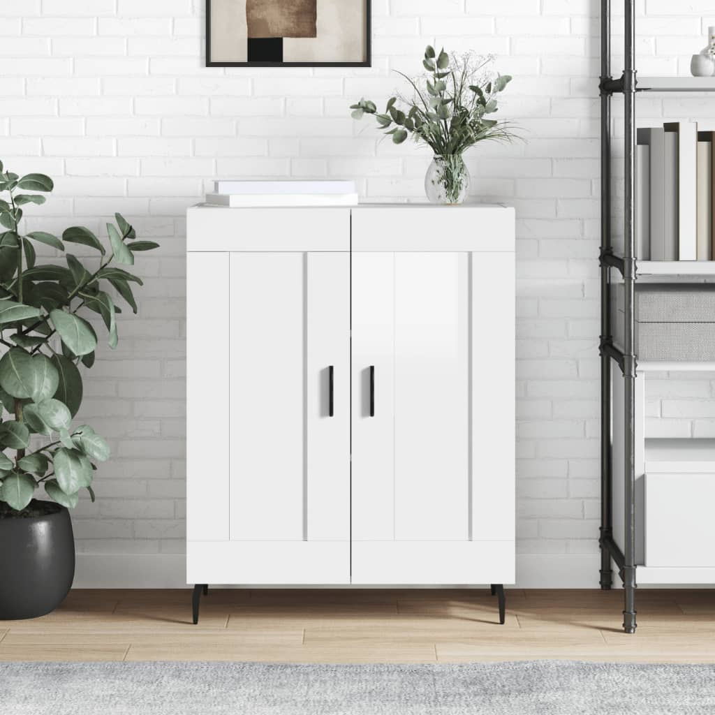 Sideboard High Gloss White 69.5x34x90 cm Engineered Wood - Millennium Furniture