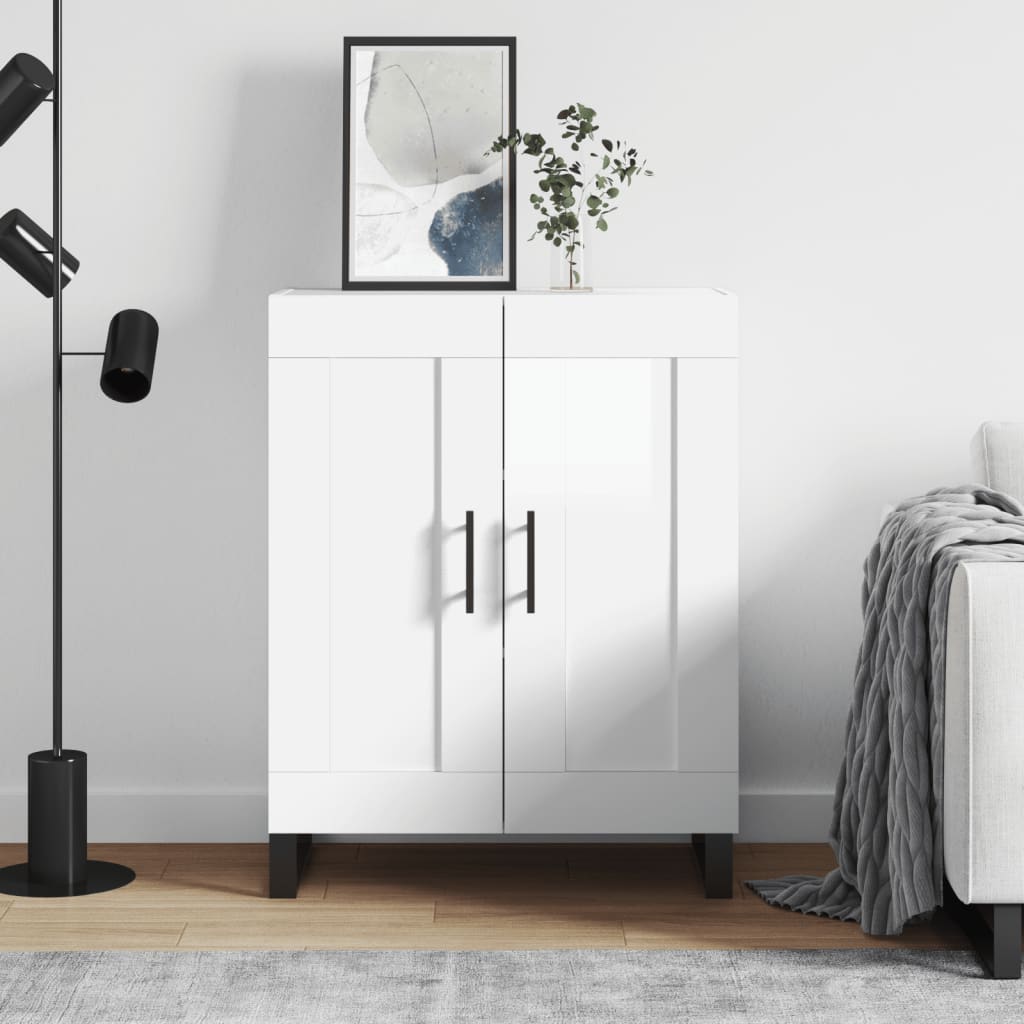Sideboard High Gloss White 69.5x34x90 cm Engineered Wood - Casper Homes