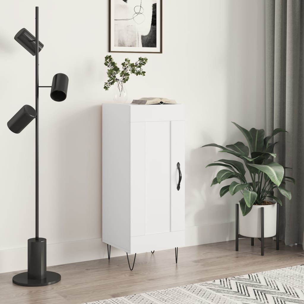 Sideboard High Gloss White 34.5x34x90 cm Engineered Wood - Unbeatable Bargains