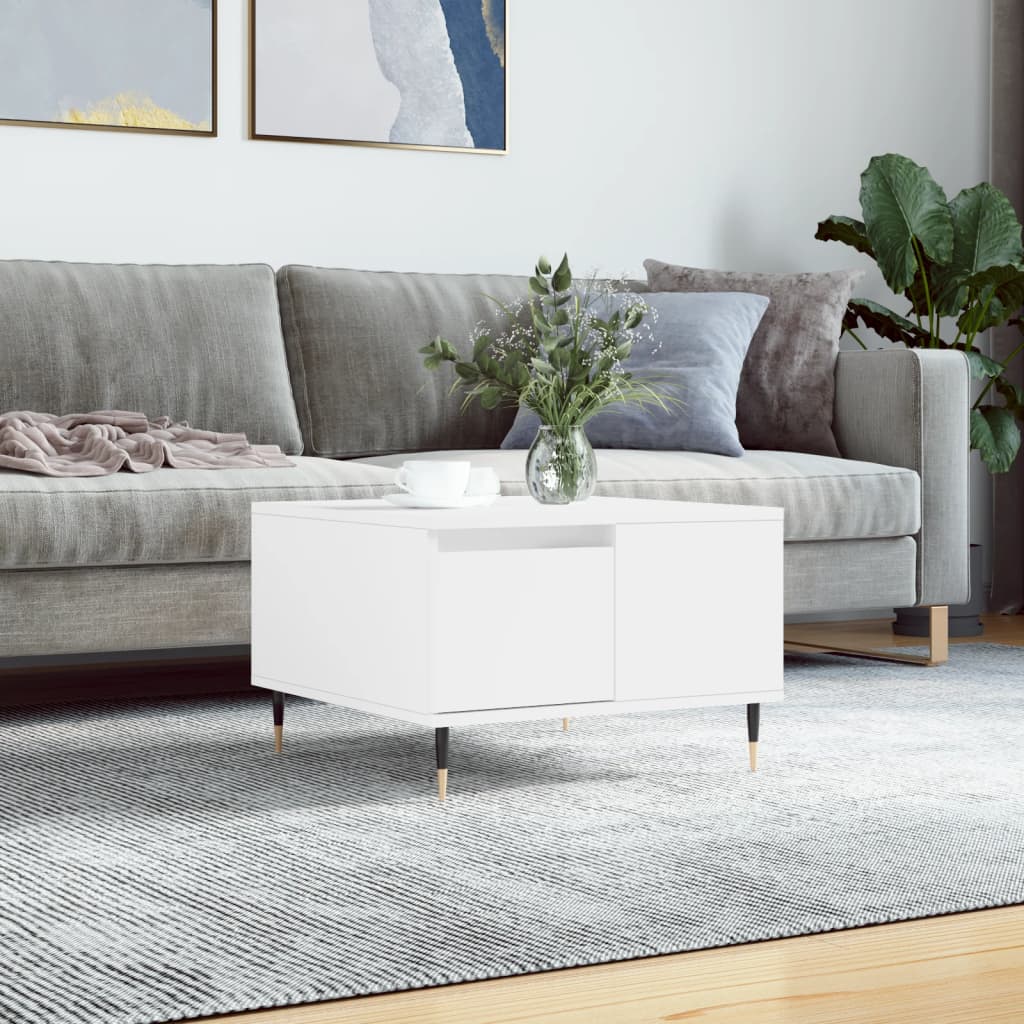 Coffee Table White 55x55x36.5 cm Engineered Wood - The Home Maker